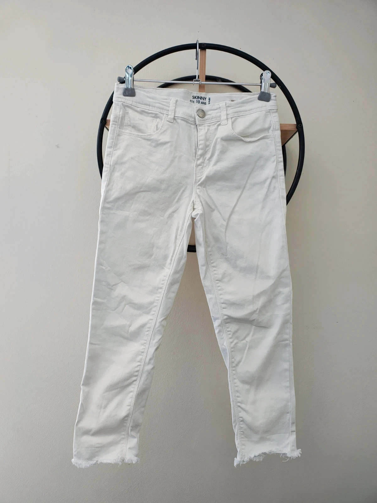 10 ans pantalon slim blanc 3/4 Kiabi